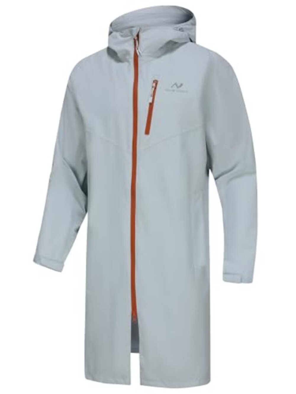 Men's Waterproof Breathable Rain Jacket with Hood TPU Membrane Long Raincoat